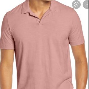 Theory pink polo shirts mens medium